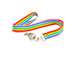 Wicked Costumes Fluitje op regenboog lanyard | Regenboog lanyard En Fluitje