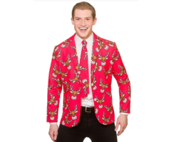 Wicked Costumes Fun Santa Christmas Jacket & Tie | Reindeer jacket