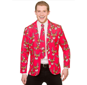 Wicked Costumes  Fun Santa Christmas Jacket & Tie | Reindeer jacket