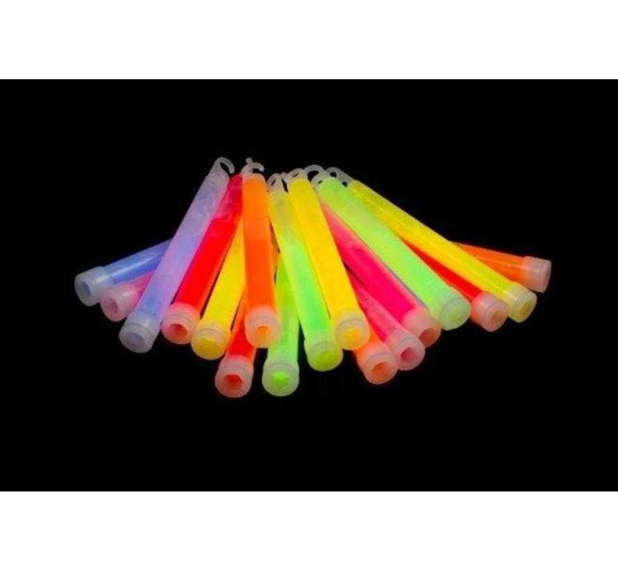 25 x 6 inch Glow Sticks Mixed | Luminous sticks 15 cm x 10 mm