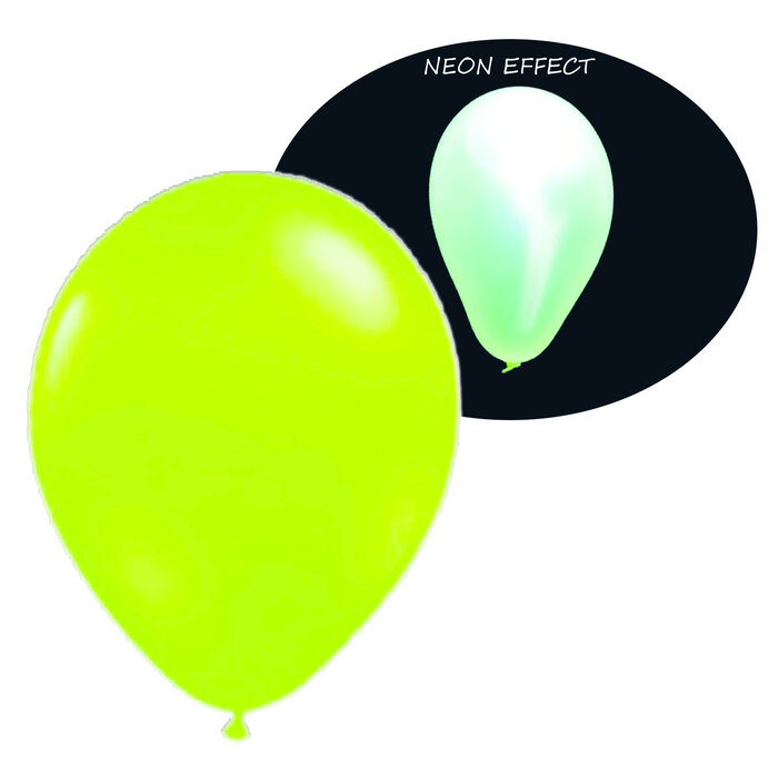 Breaklight.be Neon UV green balloons - 100 pieces | UV Party Balloons