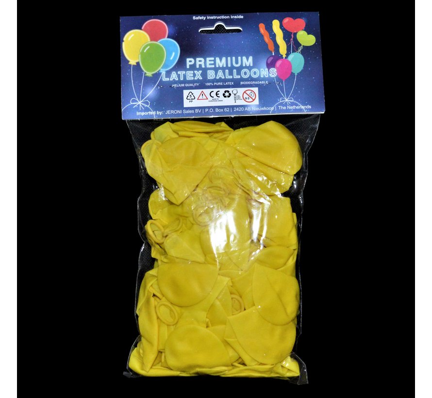 Ballons jaunes fluo UV - 100 pièces | Ballons de fête UV