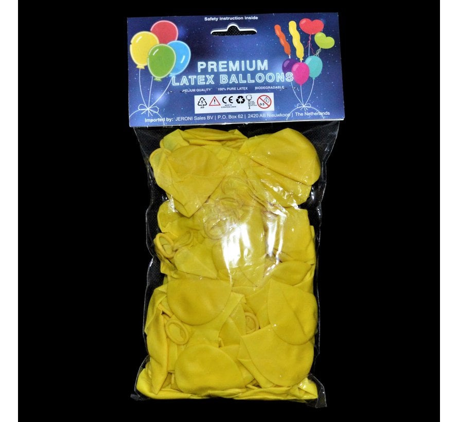 Neon UV yellow balloons - 100 pieces | UV Party Balloons