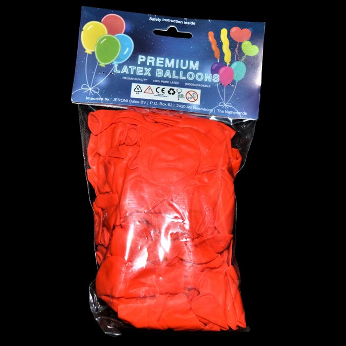 Breaklight.be Neon UV red balloons - 100 pieces | UV Party Balloons
