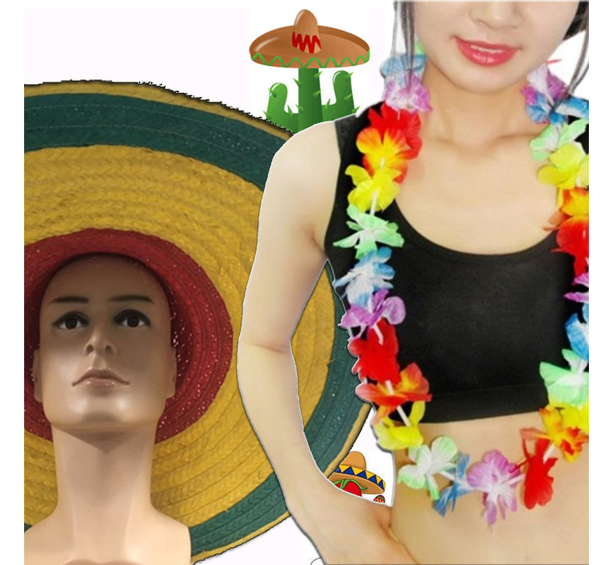 12 pièces Summer Party pack | Guirlandes d'Hawaï | Sombrero