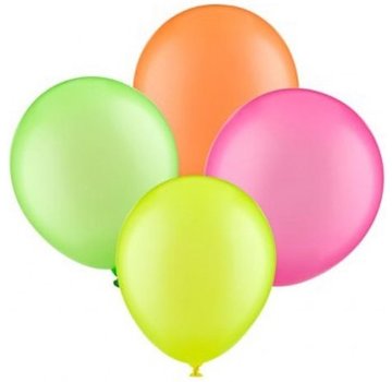 Breaklight.be Neon UV ballonnen - 100 stuks - 4 kleuren