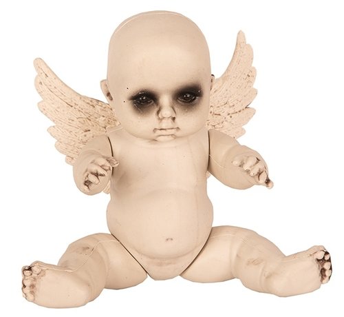 Partyline Halloween Baby met vleugels | Horror baby 28 cm | Halloween decoratie