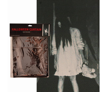 Partyline Halloween rideau fille effrayante | Rideau 75x160cm | Décoration d'Halloween