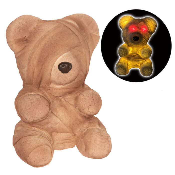 Partyline Ours zombie 23 cm avec lumière | Halloween Teddy 23 cm | Décoration d'Halloween