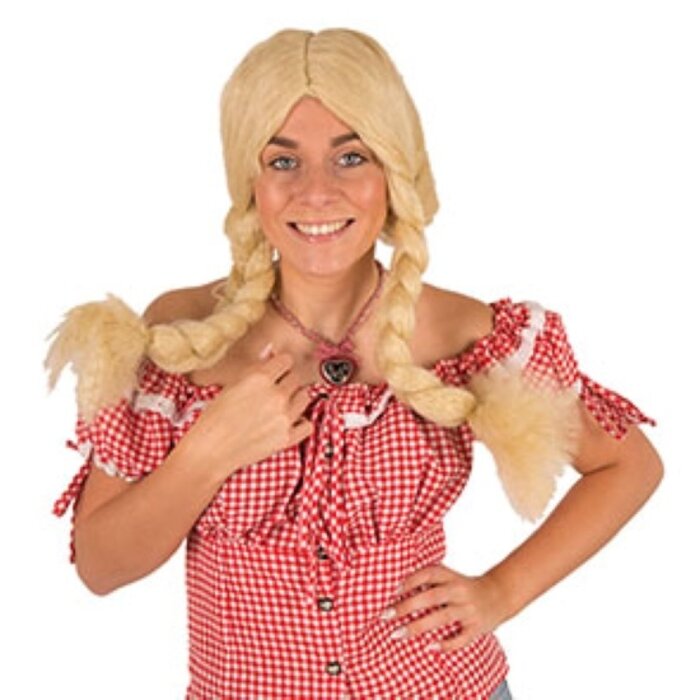 Partyline Pruik Heidi | Blonde Tiroler Pruik | Pruik Oktoberfest