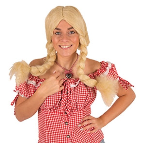 Partyline Pruik Heidi | Blonde Tiroler Pruik | Pruik Oktoberfest