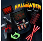 Halloween 220 pièces Horror Glow @ Home package | Bracelets lumineux rouges | Paintglow Blood 10 ml | Dents Dracula Glow in the dark