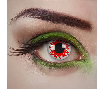 Aricona Lentilles blanches Bloody zombie | Lentilles de couleur blanche sans correction de la vue | Lentilles quotidiennes d'Halloween