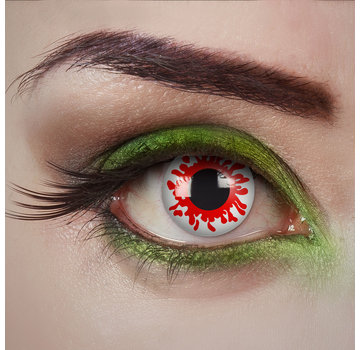 Aricona Lentilles blanches Bloody zombie | Lentilles de couleur blanche sans correction de la vue | Lentilles quotidiennes d'Halloween