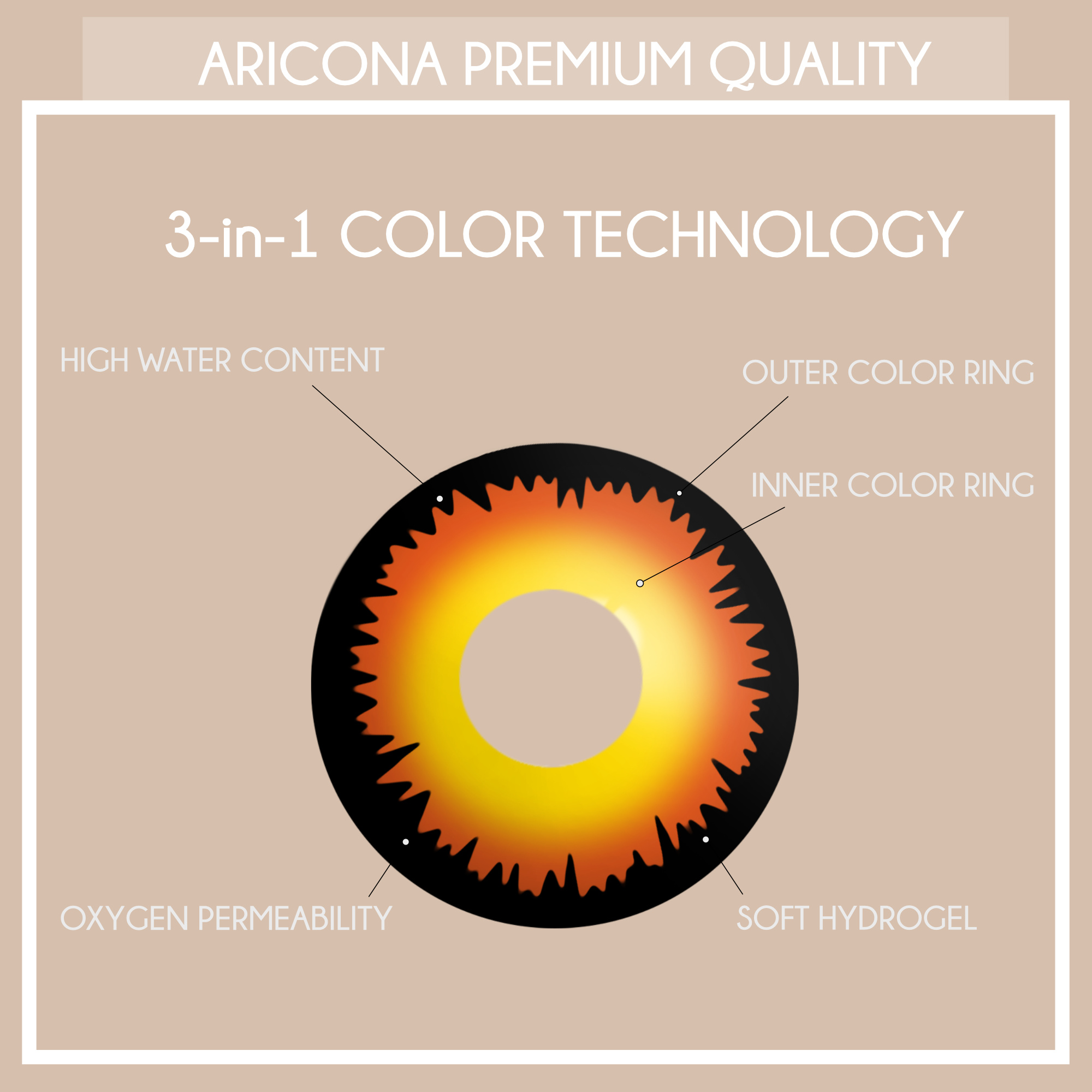 Aricona Werewolf lenses | Black color lenses without vision correction | Halloween daily lenses