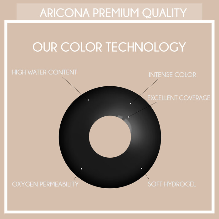 Aricona Black Desire lenses | Black color lenses without vision correction| Halloween daily disposables