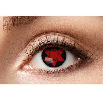 Eyecatcher Lentilles de couleur Sharingan Manga Uchiha | Vision 50% | Lentilles d'Halloween pour 3 mois d'utilisation