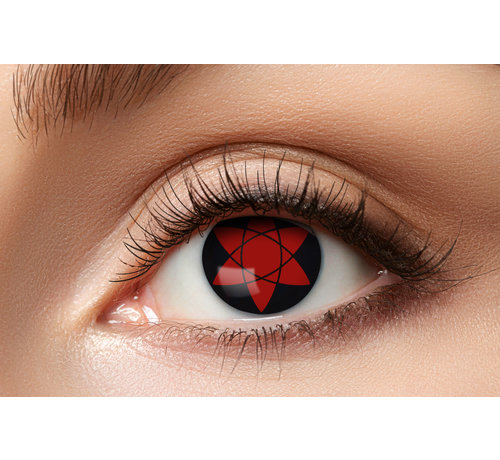 Eyecatcher Lentilles de couleur Sharingan Manga Uchiha | Vision 50% | Lentilles d'Halloween pour 3 mois d'utilisation