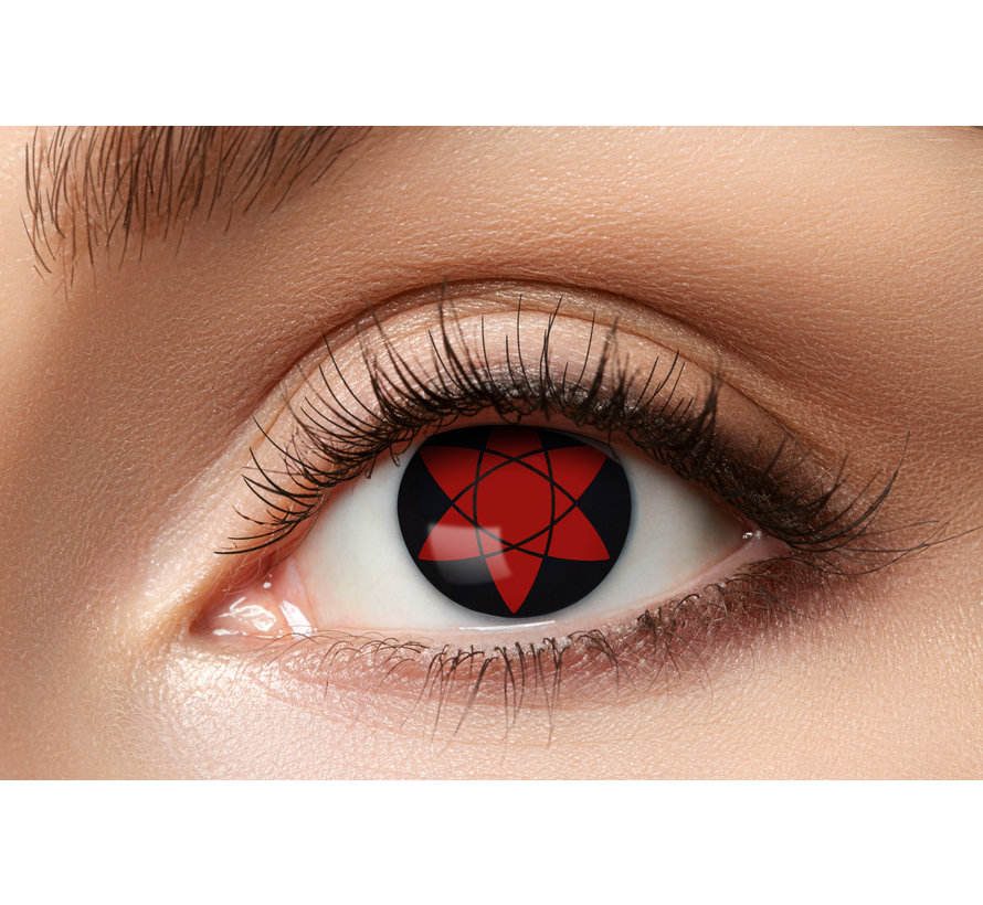 Lentilles de couleur Sharingan Manga Uchiha | Vision 50% | Lentilles d'Halloween pour 3 mois d'utilisation