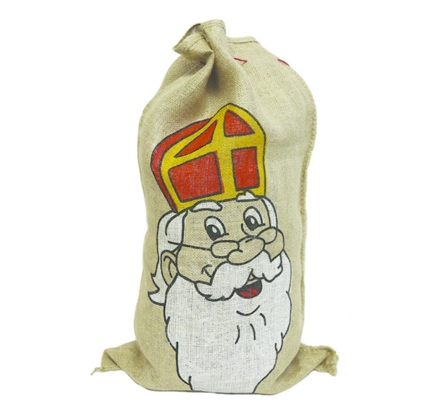 Jute bag of St Nicholas| Jute bag 80 x 50 cm  and Pete -   | Dress up shop - Party shop - Carnival shop