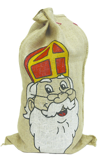 Partyline Sac en jute de Saint Nicolas | Sac en jute 80 x 50 cm | Saint-Nicolas et Père Fouettard
