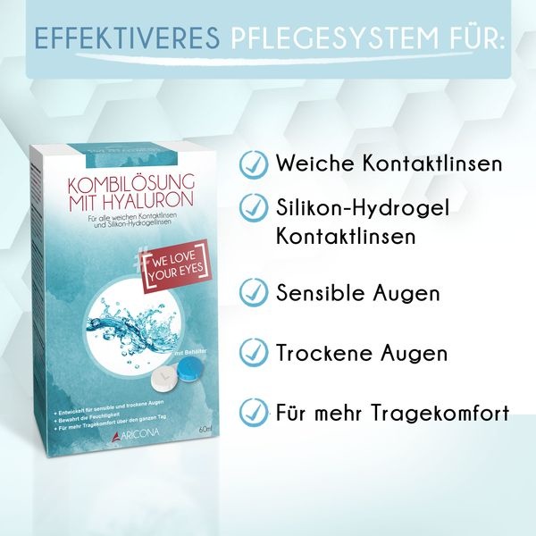 Aricona Solution pour lentilles 60 ml avec boîte de rangement