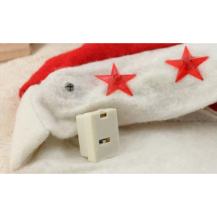 Partyline 6 pcs Santa hats with 5 star lights | Red Santa Hat | Christmas