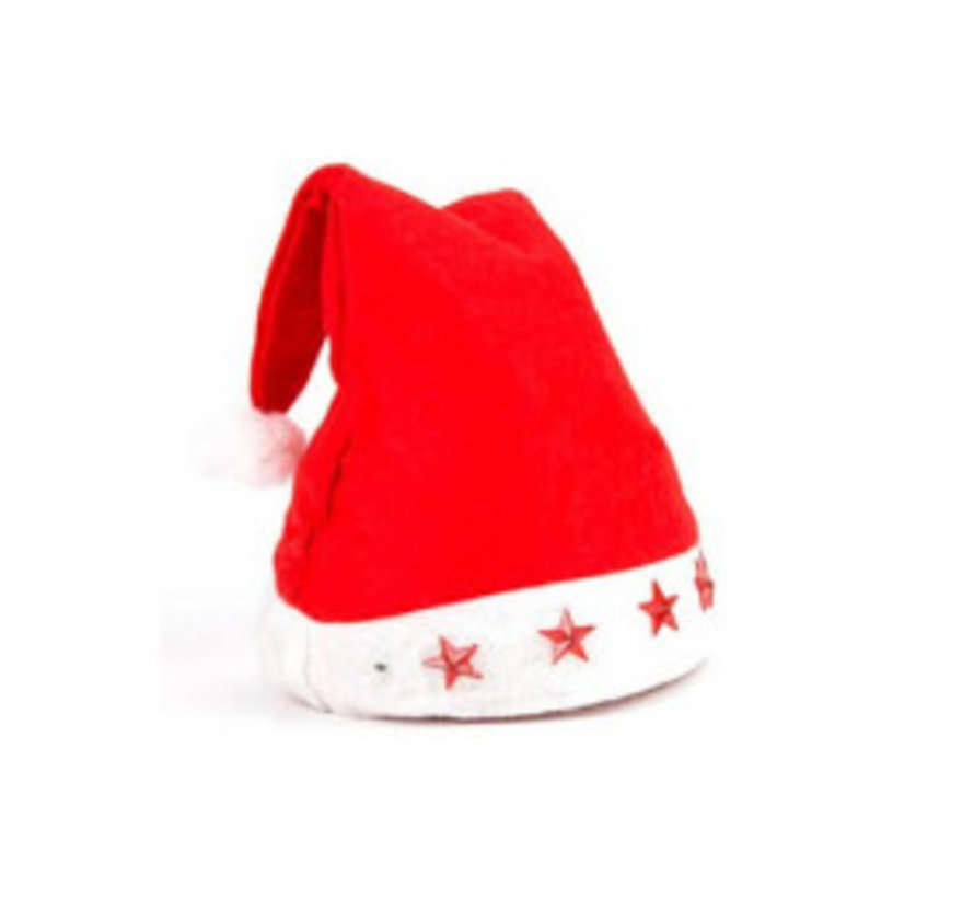 6 chapeaux de Père Noël avec 5 étoiles | Chapeau de Père Noël rouge | Noël