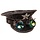 Black luxury captain's hat with steampunk holographic goggles | Rave hat | Concert hat