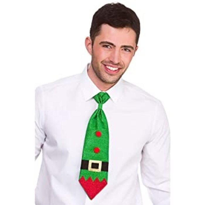Wicked Costumes  Christmas Glitter tie - Green glitter tie for Christmas
