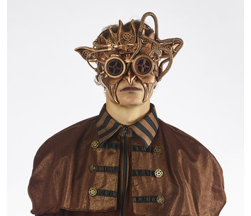 Partyline Steampunk Masker Brons | Ive's Masker | retrofuturistisch