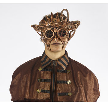 Partyline Steampunk Masker Brons | Ive's Masker | retrofuturistisch