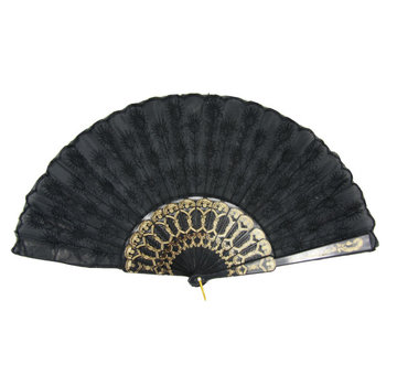 Partyline Fan black | Spanish Fan | Fan in black with gold