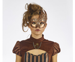 Partyline Steampunk Oogmasker Brons | retro futuristisch