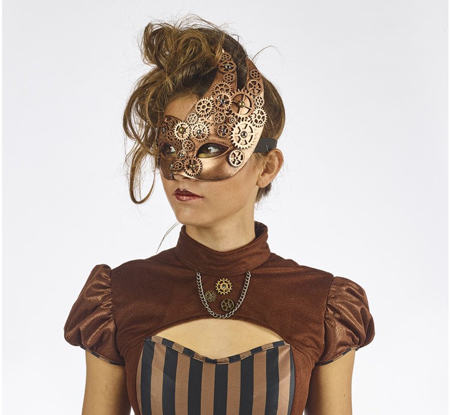 Steampunk Oogmasker Brons | retro futuristisch