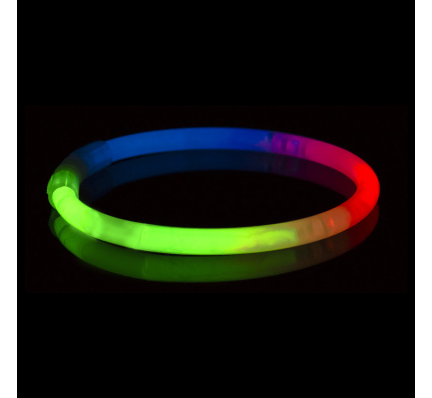 Bracelets Tri-Color Mixed Glow 100 pièces + connecteurs | Bracelets lumineux