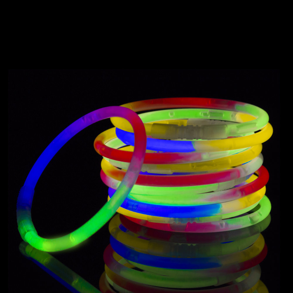 Breaklight.be Tri-Color Mixed Glow armbanden 100 stuks + connectors| Lichtgevende armbanden