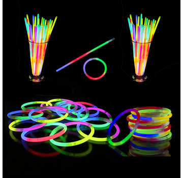 Breaklight.be Bracelets Tri-Color Mixed Glow 100 pièces + connecteurs | Bracelets lumineux