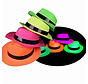 Chapeaux de gangster UV Neon 4 pièces - Adulte