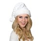 Bonnet de Noel de luxe blanc avec bord bond et paillettes