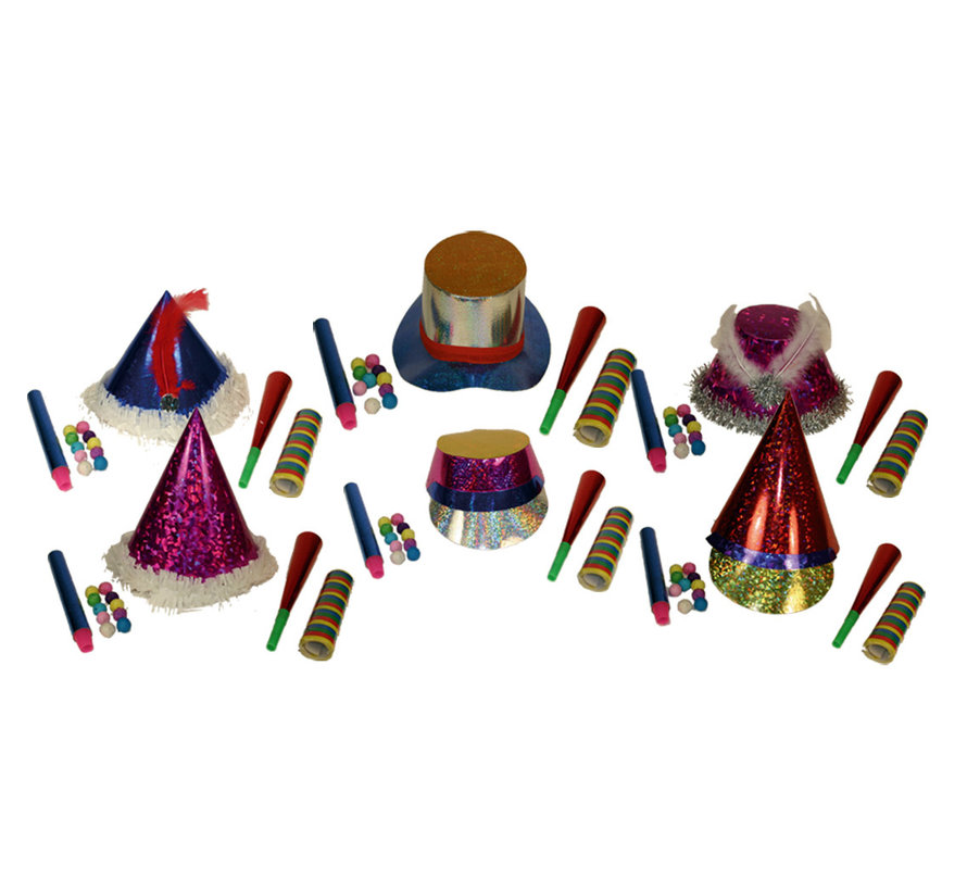 Kit Cotillons Partyline multicolores 6 personnes