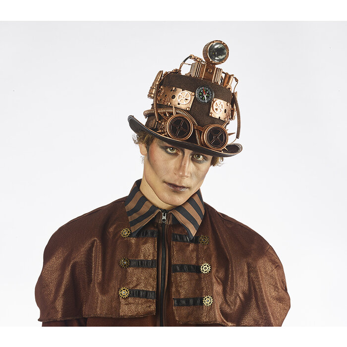 Partyline Steampunk Luxury Hat with lamp | Luxury Hat retro futuristic