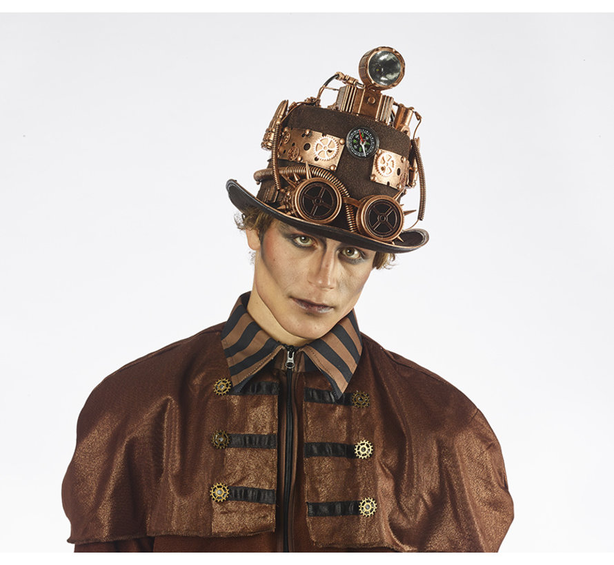 Chapeau de luxe Steampunk avec lampe | Chapeau de luxe rétro futuriste