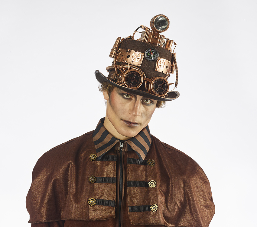 Partyline Steampunk Luxury Hat with lamp | Luxury Hat retro futuristic