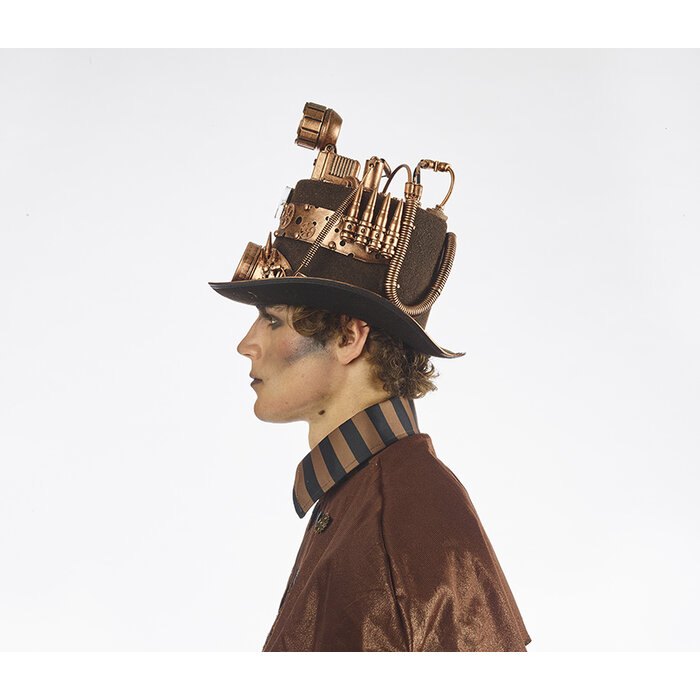 Partyline Steampunk Luxury Hat with lamp | Luxury Hat retro futuristic