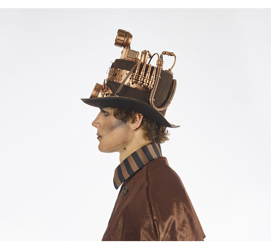 Chapeau de luxe Steampunk avec lampe | Chapeau de luxe rétro futuriste