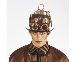 Partyline Steampunk Luxury Hat with lamp | Luxury Hat retro futuristic