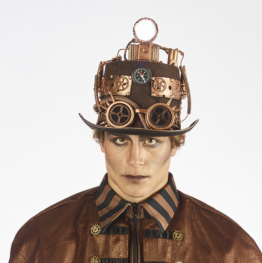 Partyline Steampunk Luxury Hat with lamp | Luxury Hat retro futuristic