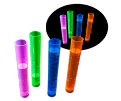 Breaklight.be Neon Shotglas reageerbuis - 20 stuks | Herbruikbare tube plastiek 45 ml | 4 kleuren