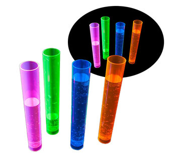 Breaklight.be Neon Shot glass test tube - 20 pieces | Reusable plastic tube 45 ml | 4 colors